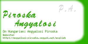 piroska angyalosi business card